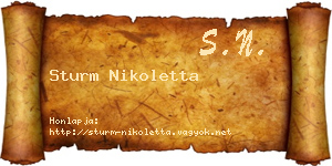 Sturm Nikoletta névjegykártya