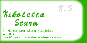 nikoletta sturm business card